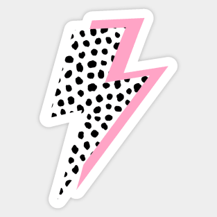 Dalmatian Lightning Bolt and Pink Sticker